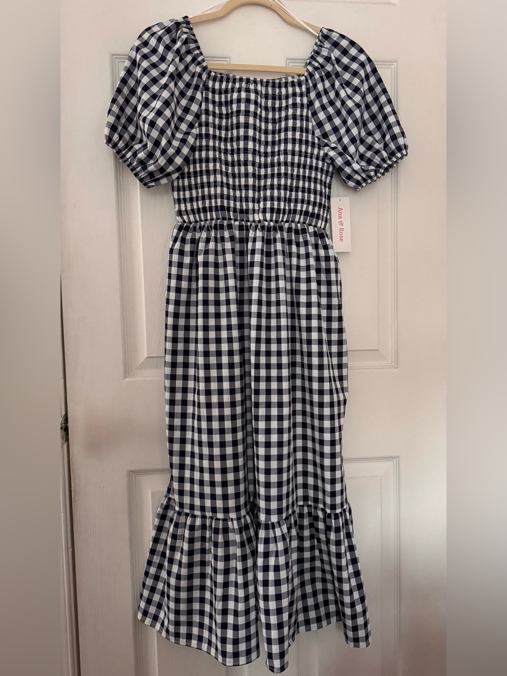 Gingham Dress - Navy/White
